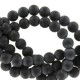 Naturstein Perlen 4mm Matte Black agate